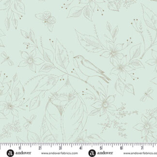 100% Cotton - Sewing Bird - AW-1681-LB1 - Frost - Laundry Basket Quilts - 108 in wide