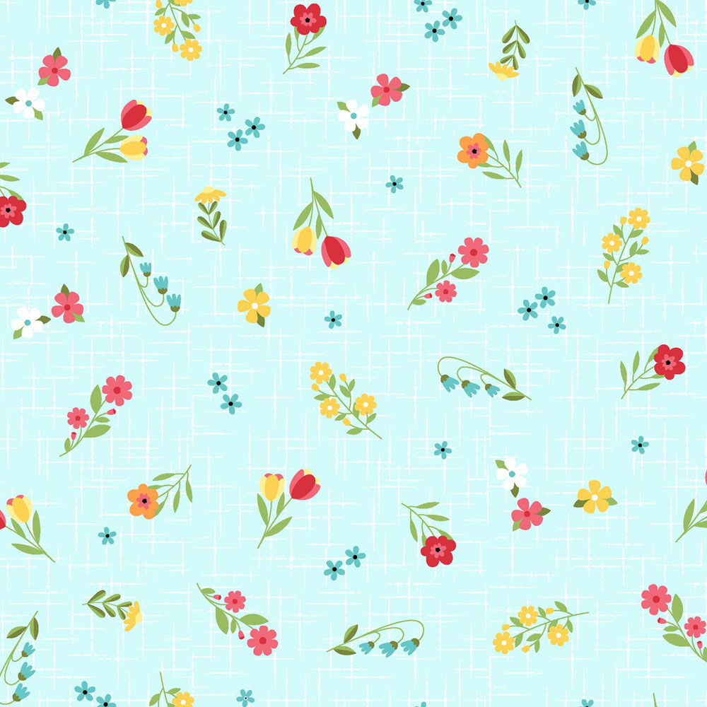 100% Cotton Fabric - Sippin' on Sunshine (Ditsy On Texture) - MAS11076-Q - Aqua Blue - Kimberbell