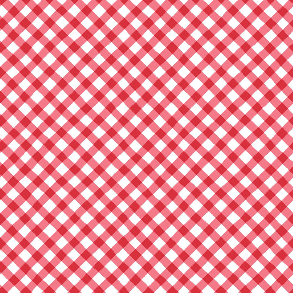 100% Cotton Fabric - Sippin' on Sunshine (Bias Gingham) - MAS11078-R - Red - Kimberbell