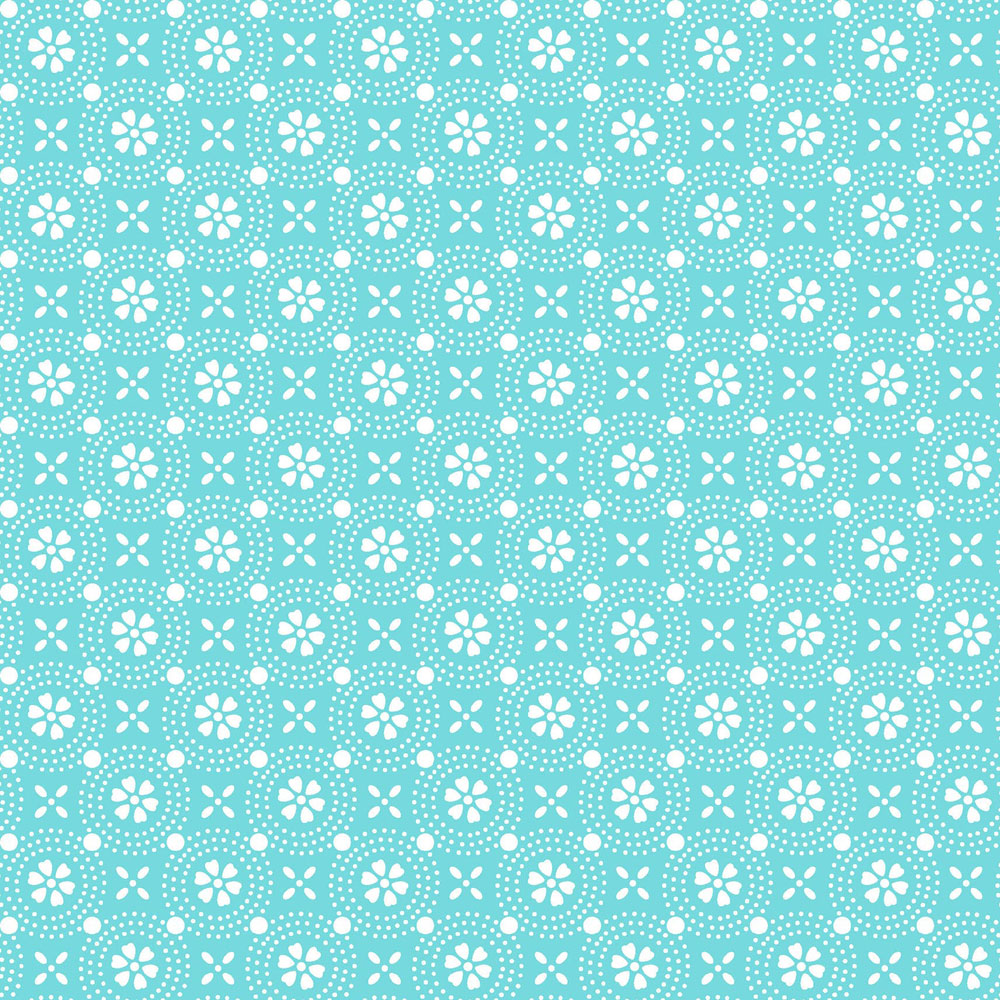 100% Cotton Fabric - Sippin' on Sunshine (Dotted Circles) - MAS8241-QW - Aqua Blue - Kimberbell
