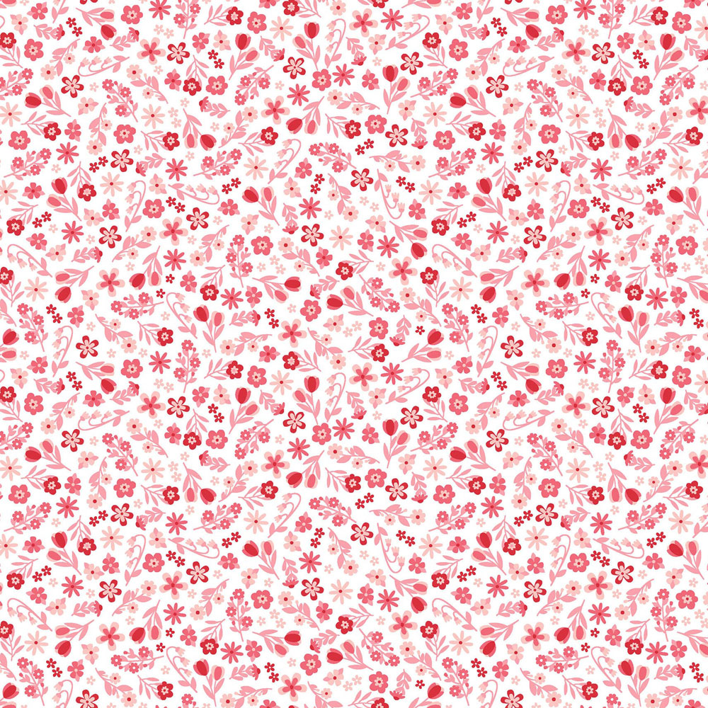 100% Cotton Fabric - Sippin' on Sunshine (Tonal Packed Ditsy) - MAS11075-P - Pink - Kimberbell