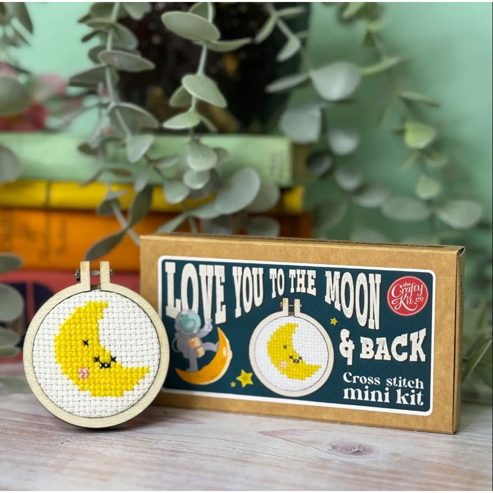 The Crafty Kit - Mini Matchbox Cross Stitch Kit - Love You To the Moon and Back