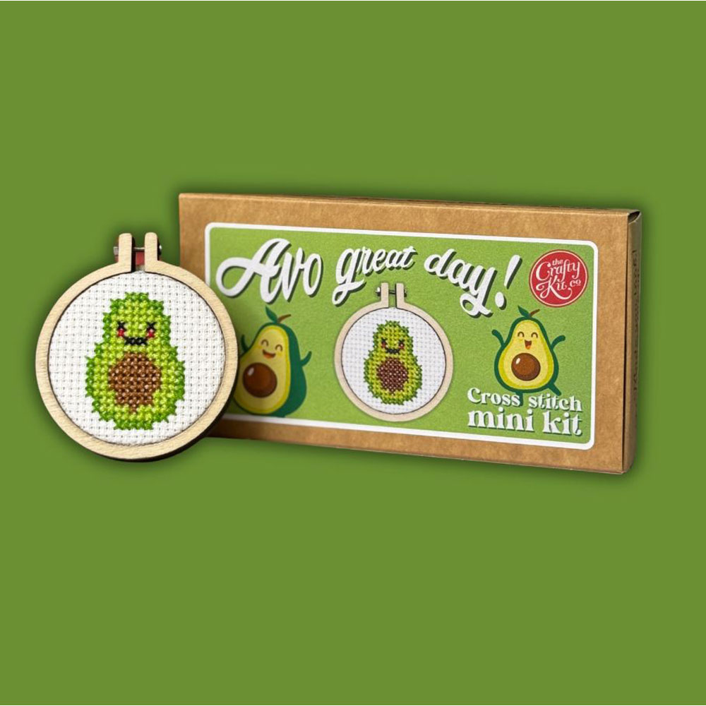 The Crafty Kit - Mini Matchbox Cross Stitch Kit - Avo Great Day!