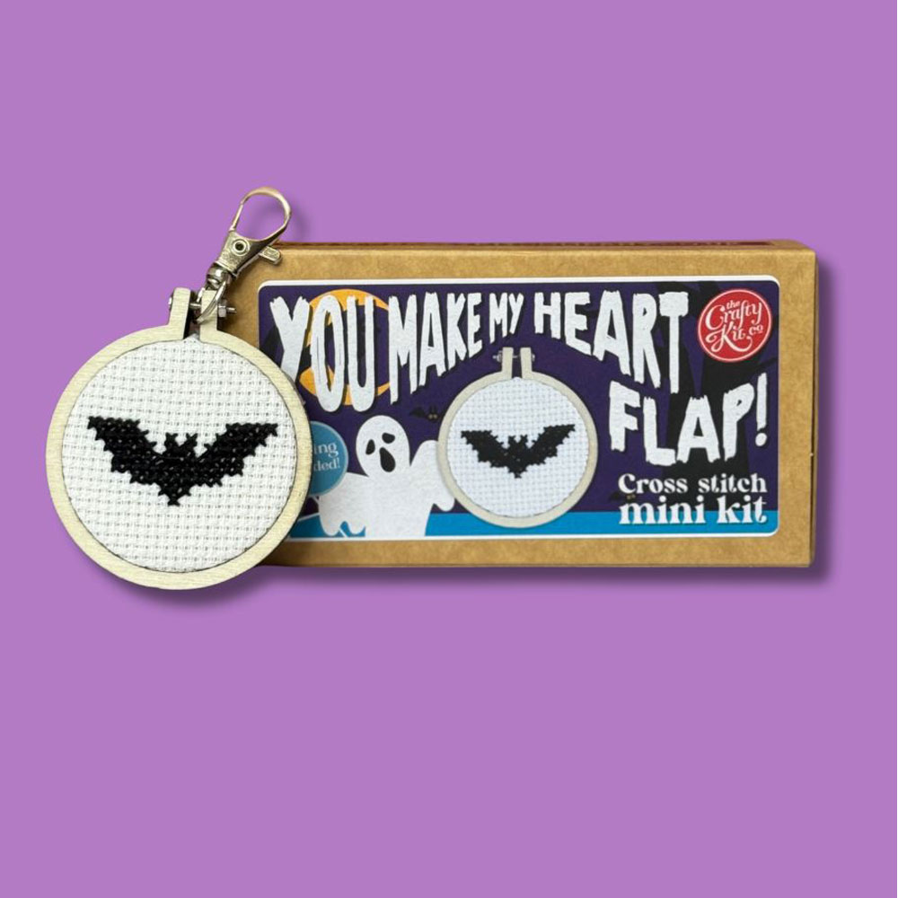 The Crafty Kit - Mini Matchbox Cross Stitch Kit - You Make My Heart Flap!