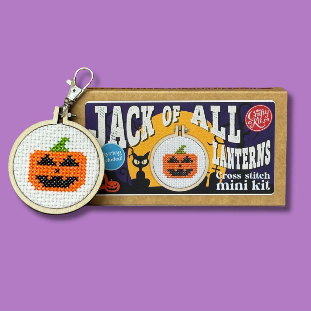 The Crafty Kit - Mini Matchbox Cross Stitch Kit - Jack of All Lanterns