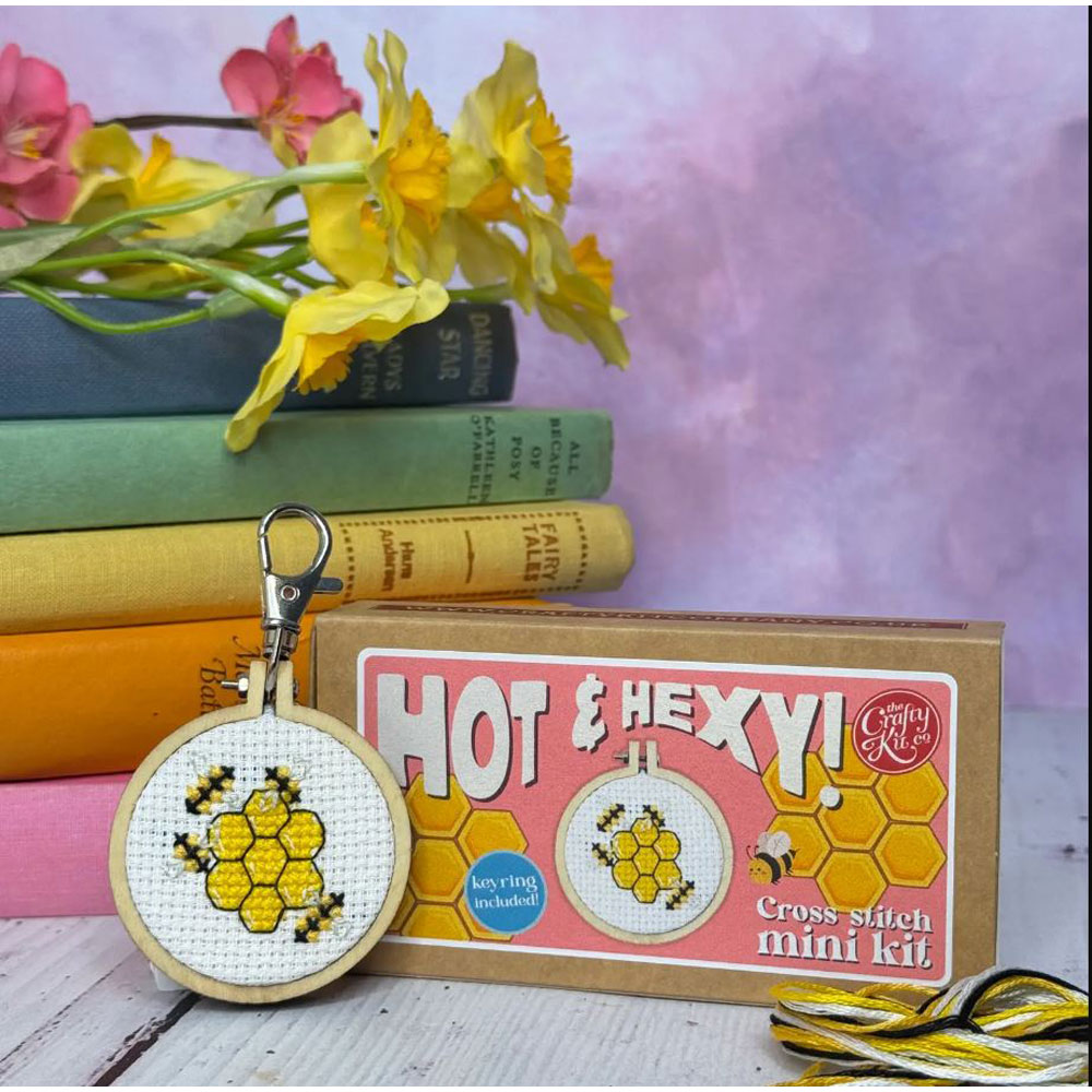 The Crafty Kit - Mini Matchbox Cross Stitch Kit - Hot & Hexy!