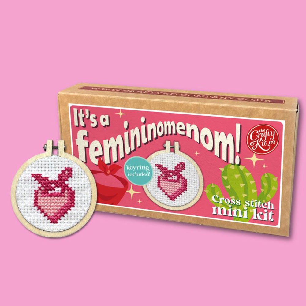 The Crafty Kit - Mini Matchbox Cross Stitch Kit - It's A Femininomenom!