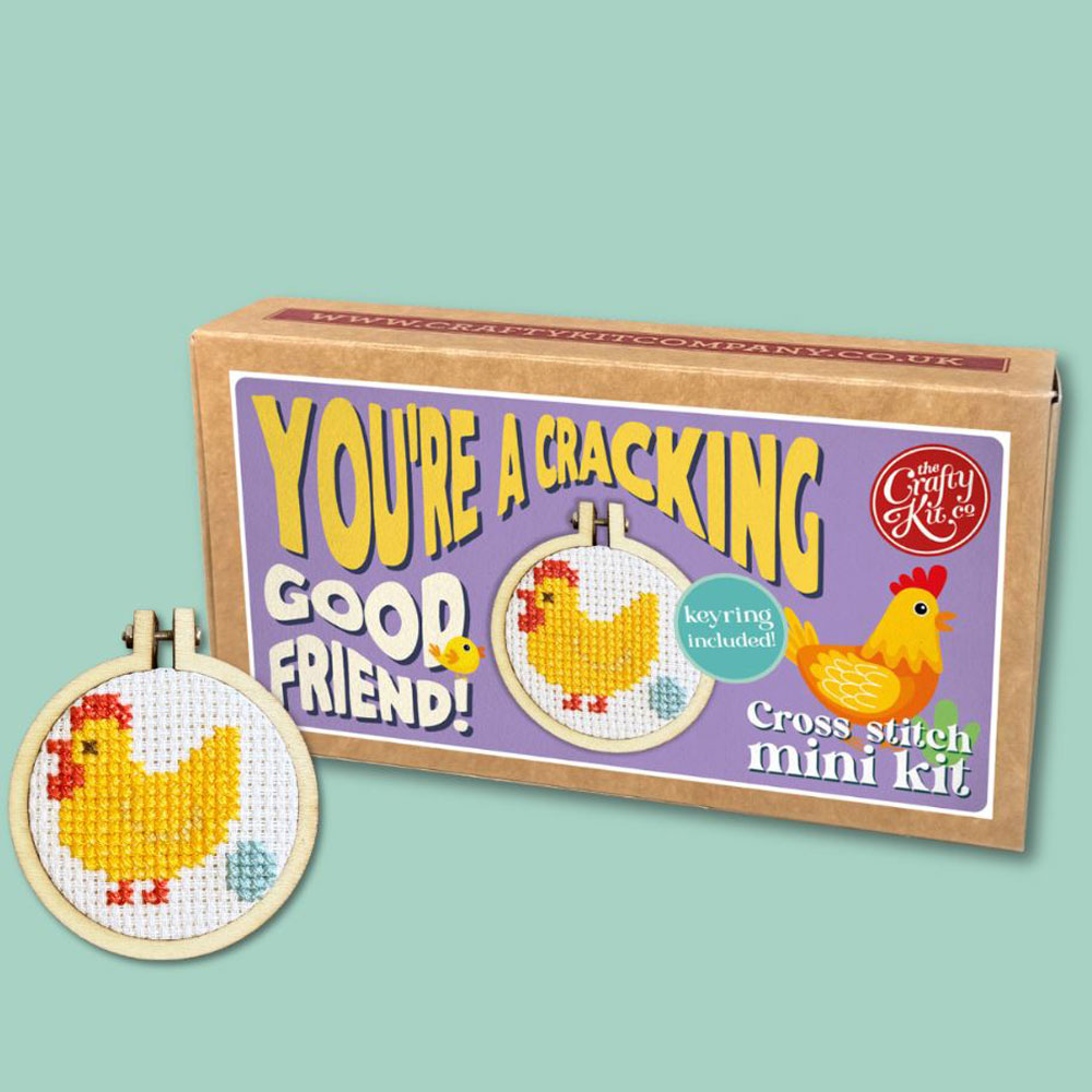 The Crafty Kit - Mini Matchbox Cross Stitch Kit - You're A Cracking Good Friend