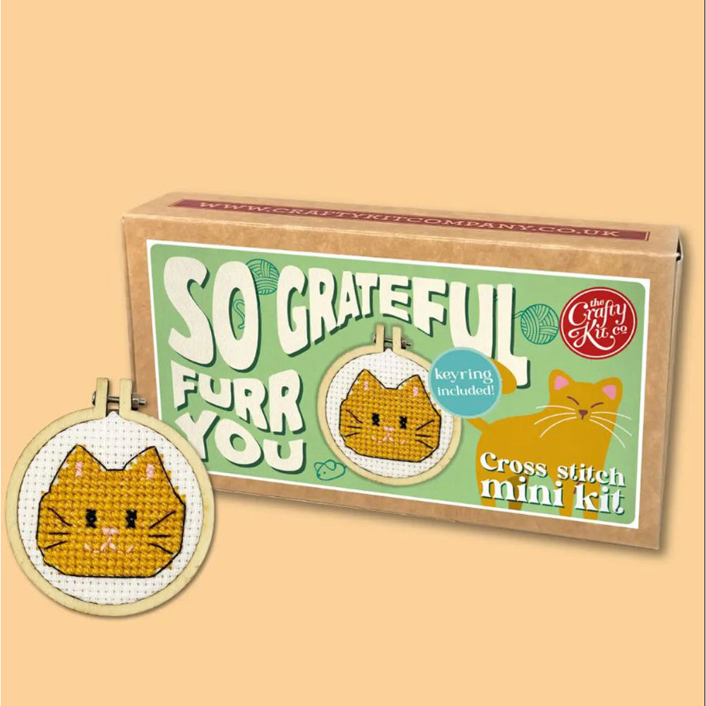 The Crafty Kit - Mini Matchbox Cross Stitch Kit - So Grateful Furr You
