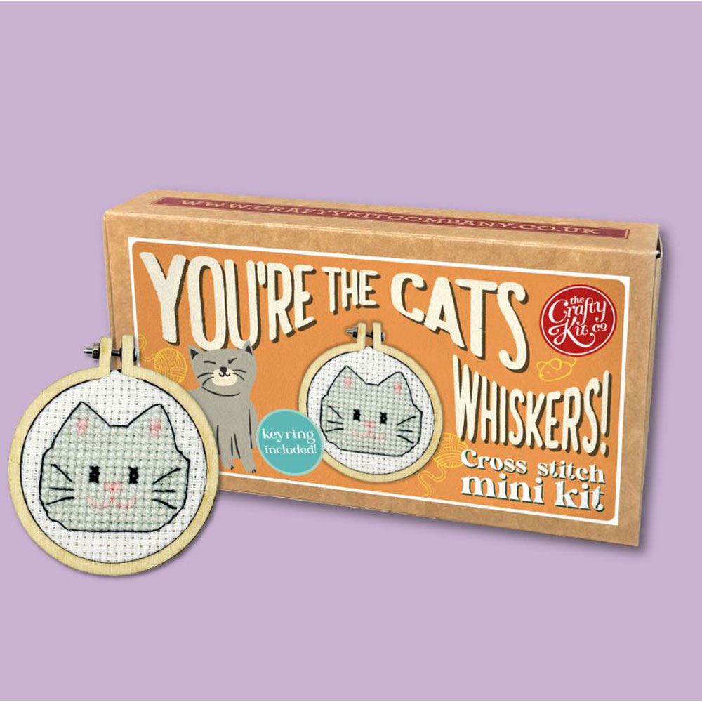 The Crafty Kit - Mini Matchbox Cross Stitch Kit - You're the Cats Whiskers!