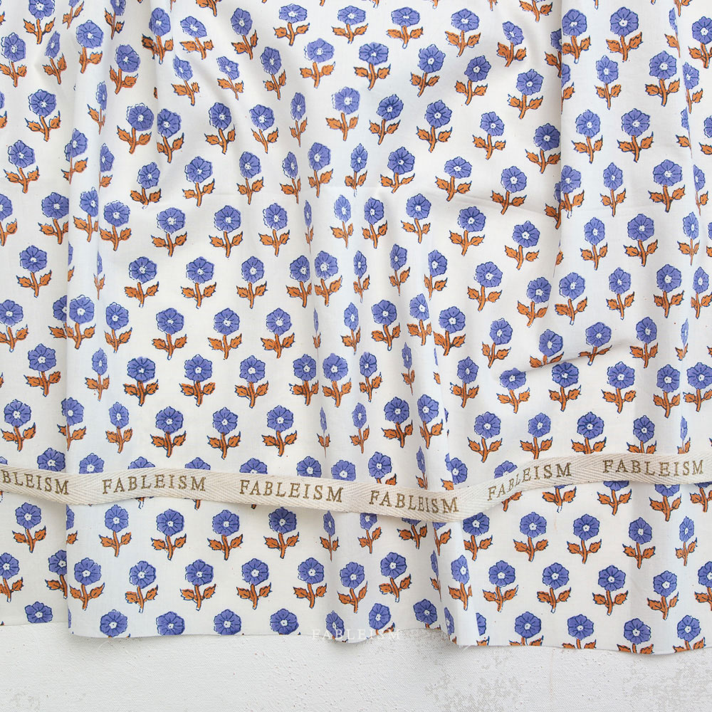 100% Cotton - Indian Block Prints (Flowerling) - FBBPCT-10 - Violet - Fableism - 44in wide