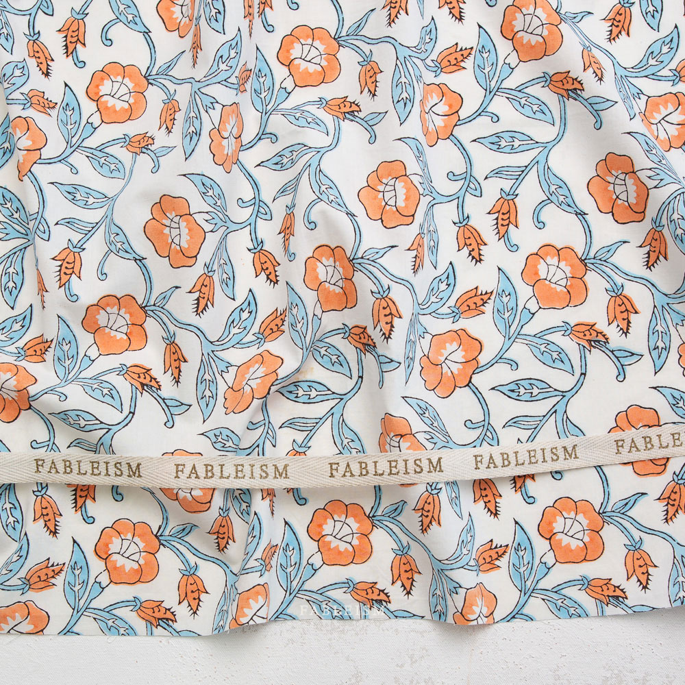 100% Cotton - Indian Block Prints (Trumpet Vines) - FBBPCT-2T - Winter - Fableism - 44in wide