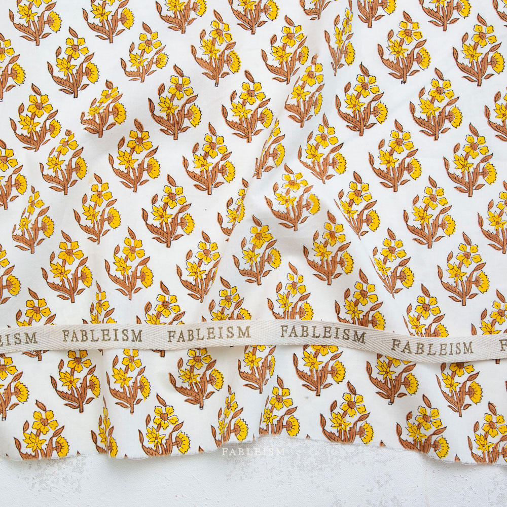 100% Cotton - Indian Block Prints (Weekend Floral) - FBBPCT-7W - Summer - Fableism - 44in wide