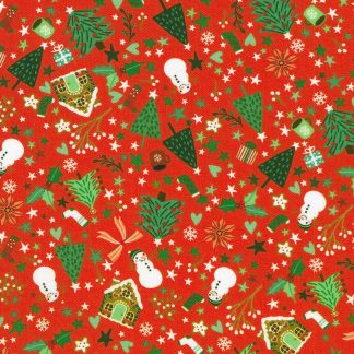 100% Cotton - Tiny Tidings (Allover Toss) - 23906-105 - Garnet - Studio RK - 44 in wide