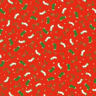 100% Cotton - Tiny Tidings (Stockings) - 23908-105 - Garnet - Studio RK - 44 in wide