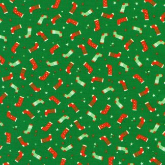 100% Cotton - Tiny Tidings (Stockings) - 23908-240 - Holly - Studio RK - 44 in wide