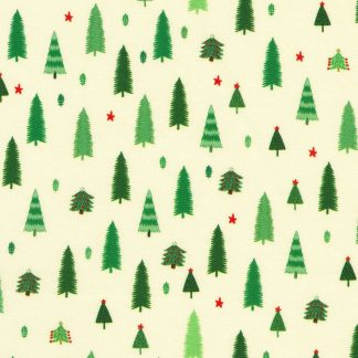 100% Cotton - Tiny Tidings (Trees) - 23910-14 - Natural - Studio RK - 44 in wide