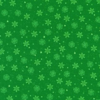100% Cotton - Tiny Tidings (Snowflakes) - 23911-240 - Holly - Studio RK - 44 in wide