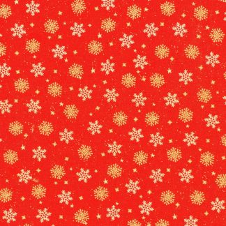 100% Cotton - Tiny Tidings (Snowflakes) - 23911-3 - Red - Studio RK - 44 in wide
