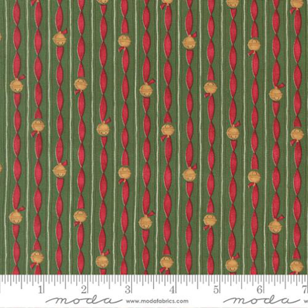 100% Cotton - When Snow Falls (Jingle Bell Stripes) - 56176-17 - Evergreen - Deb Strain - 44 in wide