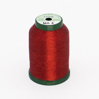KingStar Metallic - 1000m - MA4 - RED - Polyster Core 40wt Embroidery Thread