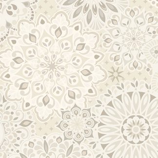 100% Cotton - Shadow & Stone (Medallions) - 17330-07 - Ivory - Amanda Murphy - 44 in wide