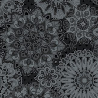 100% Cotton - Shadow & Stone (Medallions) - 17330-12 - Ebony - Amanda Murphy - 44 in wide