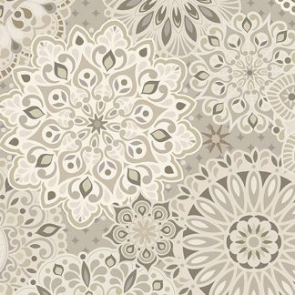 100% Cotton - Shadow & Stone (Medallions) - 17330-70 - Parchment - Amanda Murphy - 44 in wide