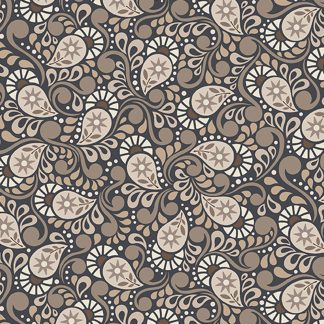 100% Cotton - Shadow & Stone (Paisley) - 17331-12 - Ebony - Amanda Murphy - 44 in wide