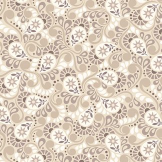 100% Cotton - Shadow & Stone (Paisley) - 17331-72 - Cappucino - Amanda Murphy - 44 in wide