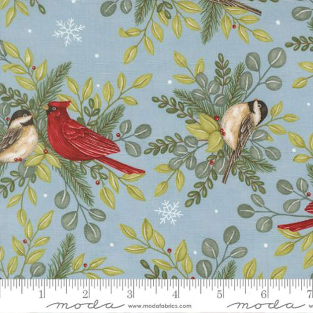 100% Cotton - When Snow Falls (Winter Birds) - 56170-12 - Winter Sky - Deb Strain - 44 in wide