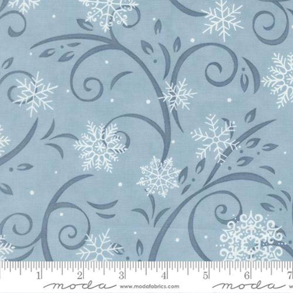 100% Cotton - When Snow Falls (Swirling Snowflakes Winter) - 56172-12 - Winter Sky - Deb Strain - 44 in wide