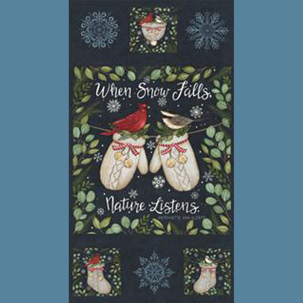 100% Cotton Panel - When Snow Falls - 56178-13 - Night Sky - Deb Strain - 24" x 44"