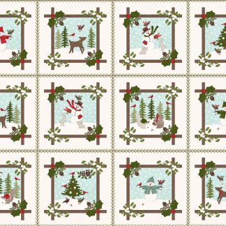 100% Cotton Flannel - Snowtop Mountain (Frames) - MASF11161-E - Cream - Bonnie Sullivan - 43 in wide
