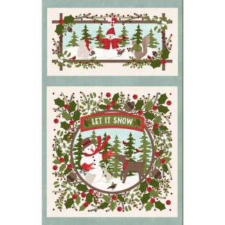 100% Cotton Flannel Panel - Snowtop Mountain - MASF11160-E - Cream - Bonnie Sullivan - 27" x 43"