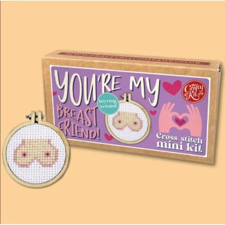 The Crafty Kit - Mini Matchbox Cross Stitch Kit - You're My Breast Friend!