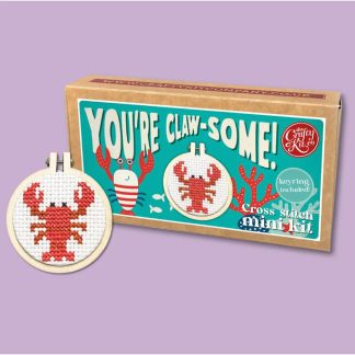 The Crafty Kit - Mini Matchbox Cross Stitch Kit - You're Claw-Some!