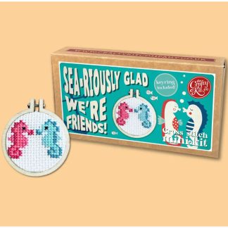 The Crafty Kit - Mini Matchbox Cross Stitch Kit - Sea-Riously Glad We're Friends