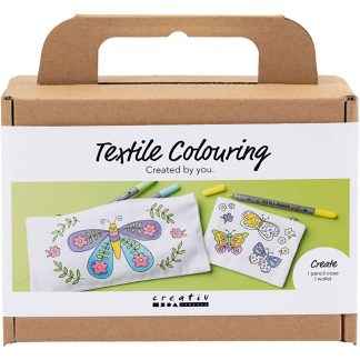 Creativ Co - Mini Craft Kit - Textile Colouring - Pencil Case and Wallet