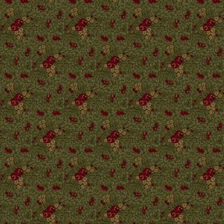 100% Cotton - Pineberry Lane (Winter Foliage) - R172000D - Green - Pam Buda - 44 in wide