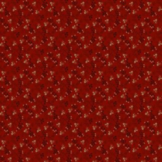 100% Cotton - Pineberry Lane (Berries & Greens) - R172002D - Red - Pam Buda - 44 in wide