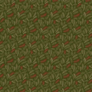 100% Cotton - Pineberry Lane (Holiday Greenery) - R172003D - Green - Pam Buda - 44 in wide