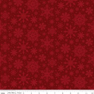 100% Cotton - Poinsettias at Christmas (Snowflakes) - C17635 - Red - Jennifer Bosworth - 44 In wide