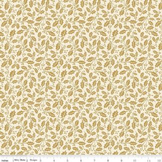 100% Cotton - Poinsettias at Christmas (Holly) - C17636 - Cream Foil - Jennifer Bosworth - 44 In wide