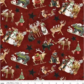 100% Cotton - Northern Christmas (Main) - C17830 - Red - Teresa Kogut - 43 in wide