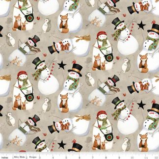 100% Cotton - Northern Christmas (Snowmen) - C17831 - Neutral - Teresa Kogut - 43 in wide
