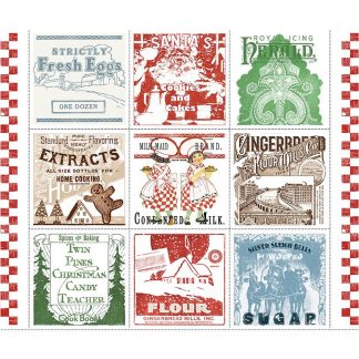 100% Cotton Panel - Gingerbread - Flour Sack Large Patch - PD17841 - J. Wecker Frisch x 35 1/2" x 43 1/2"