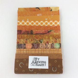 FB - Orange and Rust Curated Fabric Bundle - 12 unique .15m strips of fabric
