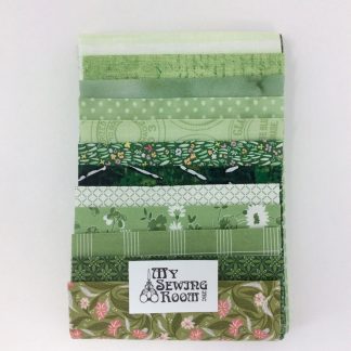 FB - Great Greens Curated Fabric Bundle - 12 unique .15m strips of fabric