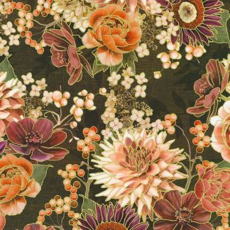 100% Cotton - Hello Fall (Florals) - 23917-342 - Chestnut - Lynnea Washburn - 44 in wide